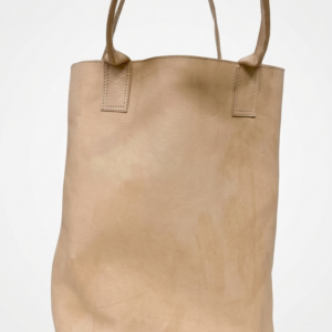 Beige Leather Tote Bag