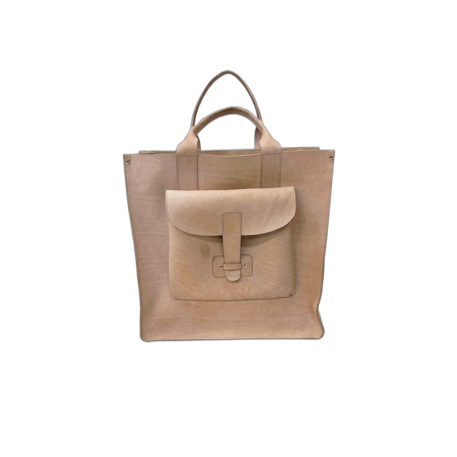 Classic Tan Leather Tote - Image 3