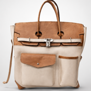 Classic Two Tone Leather Backpack