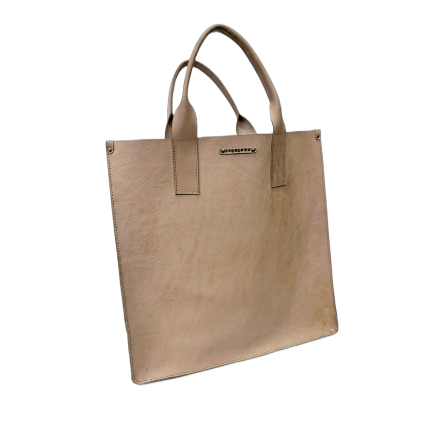 Classic Tan Leather Tote - Image 4