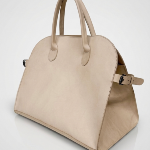 Beige Leather Tote Bag