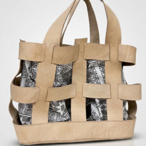 Woven Beige Tote Bag