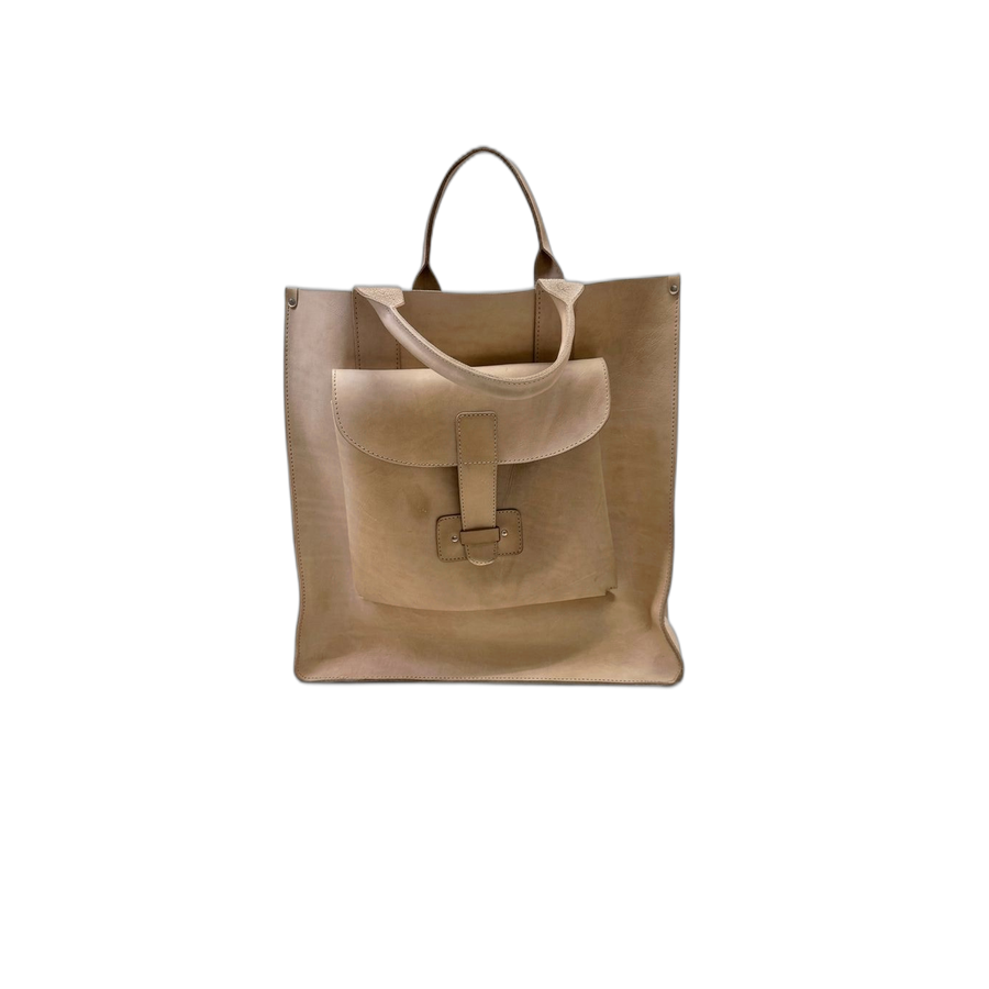 Classic Tan Leather Tote - Image 5