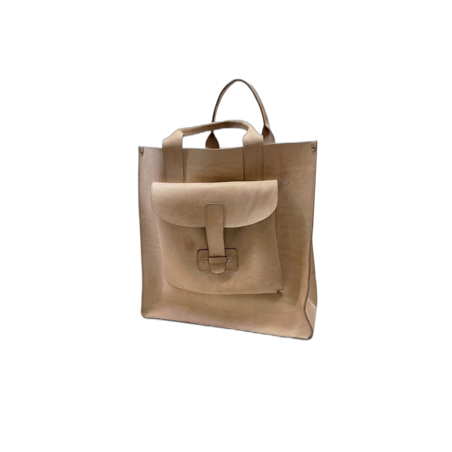 Classic Tan Leather Tote - Image 2