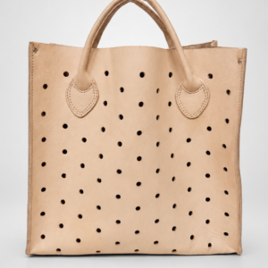 Beige Leather Tote Bag